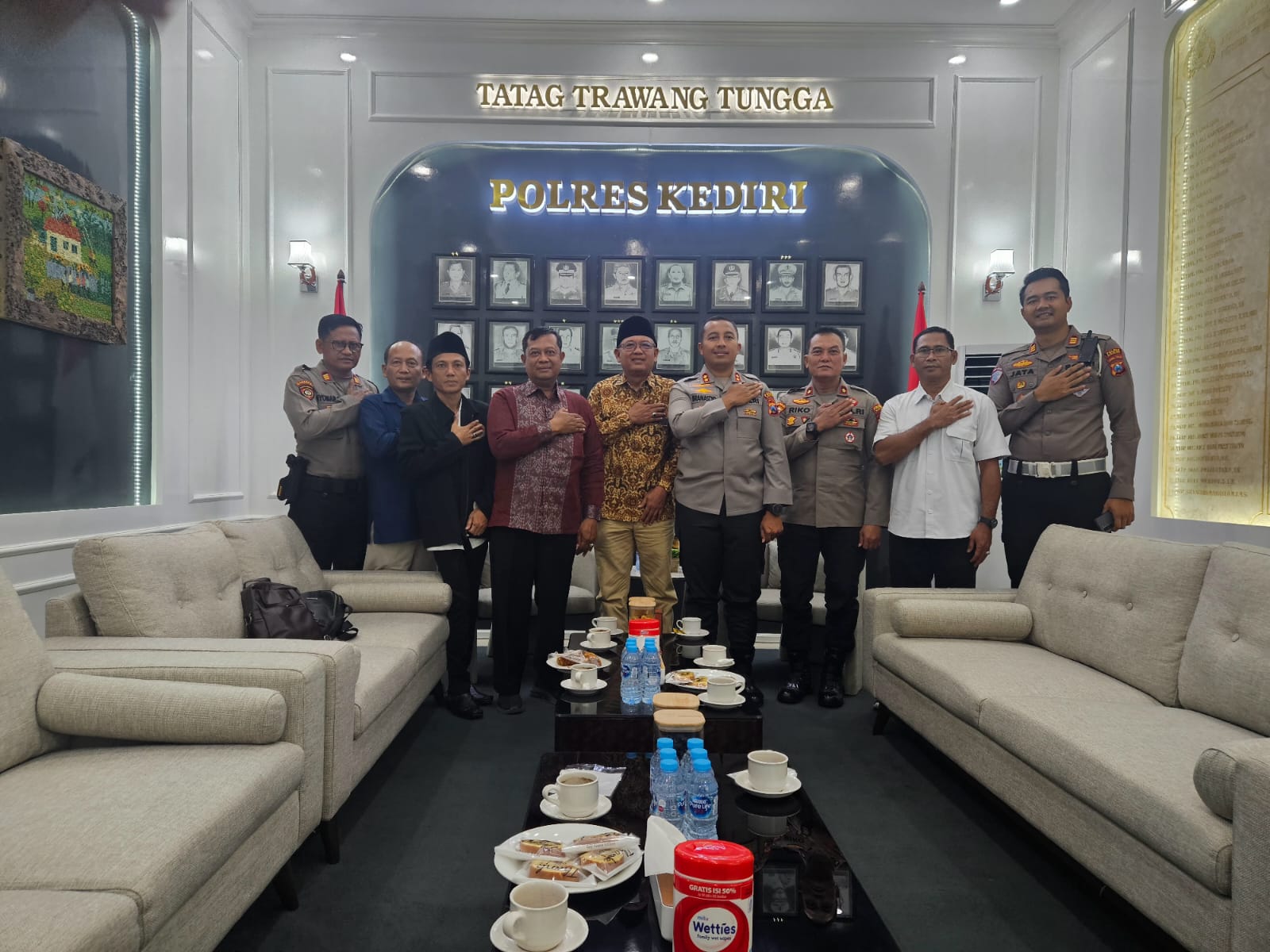 Koordinasi Persiapan Gawe Besar, Panitia Ruwatan Negara Silaturahmi ke Polres Kediri