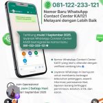 KAI Daop 7 Madiun Informasikan Kembali Perubahan Layanan Nomor WhatsApp Contact Center KAI121