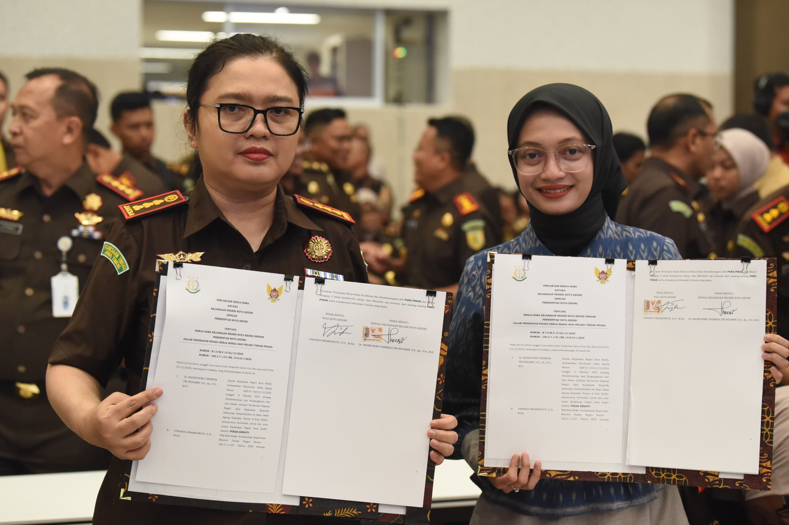 Mbak Wali dan Kepala Kejaksaan Negeri Kota Kediri  Tanda Tangani Kerja Sama Penerapan Pidana Kerja Sosial