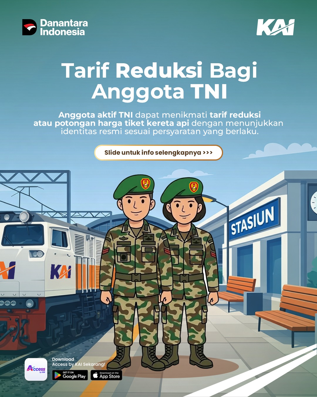 KAI Daop 7 Madiun Informasikan Kewajiban Registrasi Ulang Tarif Reduksi TNI dan POLRI