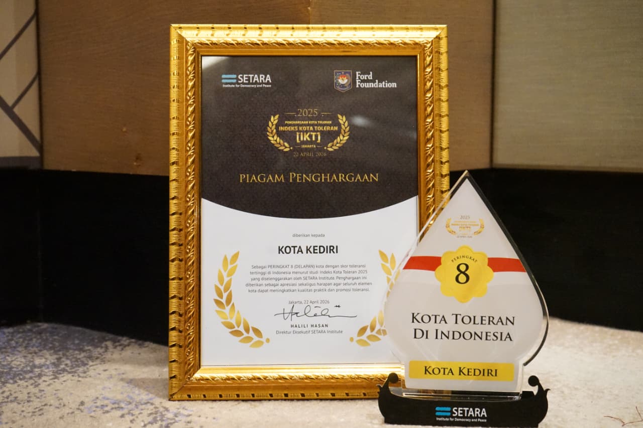 Kota Kediri 5 Tahun Konsisten Masuk 10 Besar Kota Paling Toleran di Indonesia