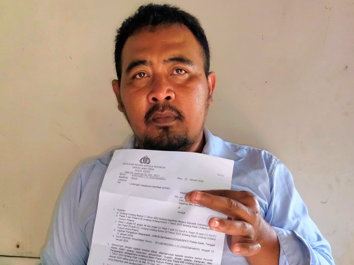 Korban Kasus Penggelapan Motor Minta Polres Kediri Percepat Penanganan Hukum