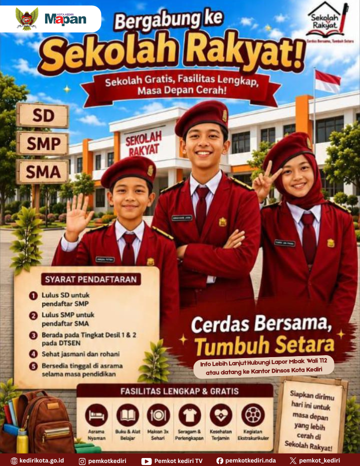 Pemkot Kediri Gencar Laksanakan Penjangkauan Calon Peserta Didik Sekolah Rakyat