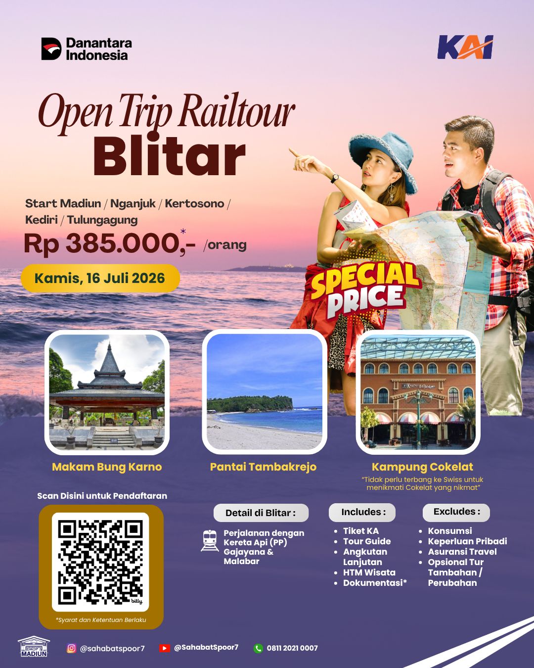 Dorong Pariwisata Daerah, KAI Daop 7 Madiun Buka Open Trip Wisata Tematik “Rail Tour Jawa Timur” ke Blitar