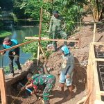 Kodim 0809/Kediri Bangun Jembatan Perintis Garuda Merah Putih di Desa Kaliboto