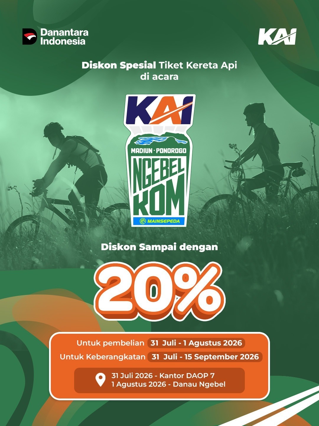 Dukung Event Gowes Ngebelkom, KAI Daop 7 Madiun Hadirkan Diskon Tiket Kereta Api Hingga 20 Persen