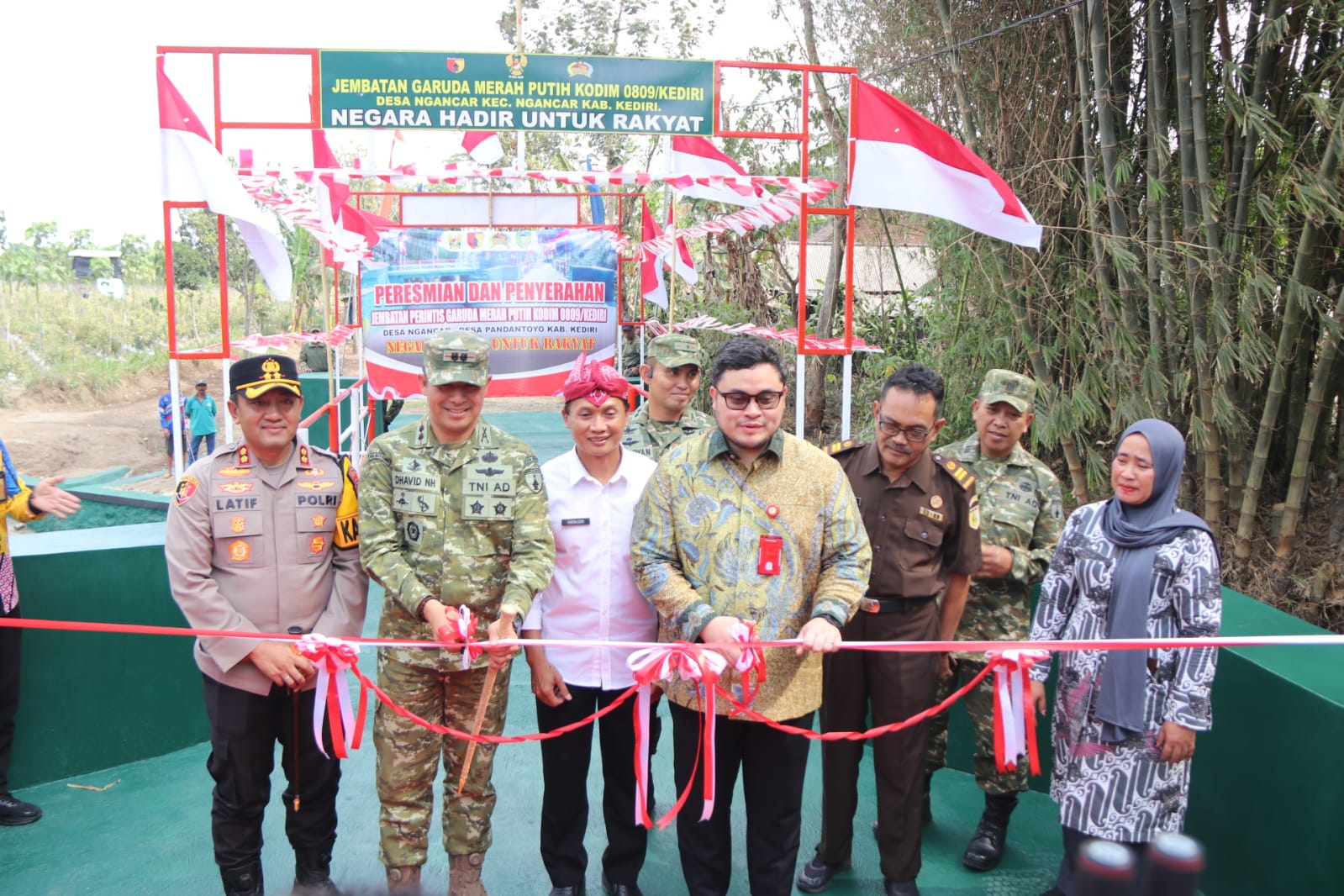 Kodim 0809 Kediri Ikuti Launching Nasional 3.365 Jembatan Garuda dan 3.000 Titik Air Bersih