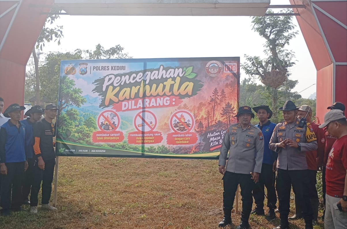 Polres Kediri Gelar Apel Siaga Bencana, Antisipasi Kebakaran Hutan dan Lahan di Kawasan Gunung Kelud