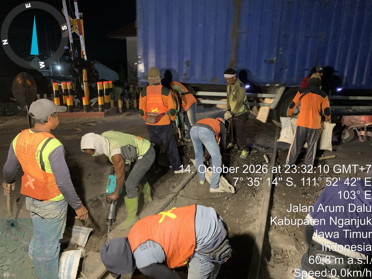KAI Daop 7 Madiun Lakukan Perbaikan Geometri Perlintasan JPL 99 Bagor–Nganjuk, Pengendara Dihimbau Gunakan Jalur Alternatif